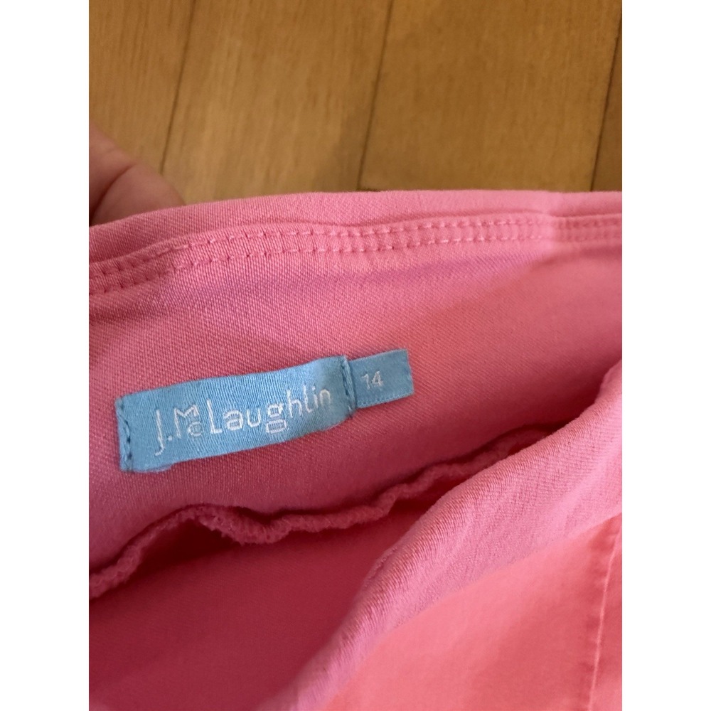 J. McLaughlin Women's Pink Pull-On Stretch Pants Size 14 Cropped Kick Flare - Picture 3 of 10